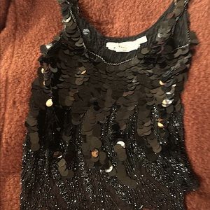 Olge Cassini  Holliday Sequence  Black Blouse